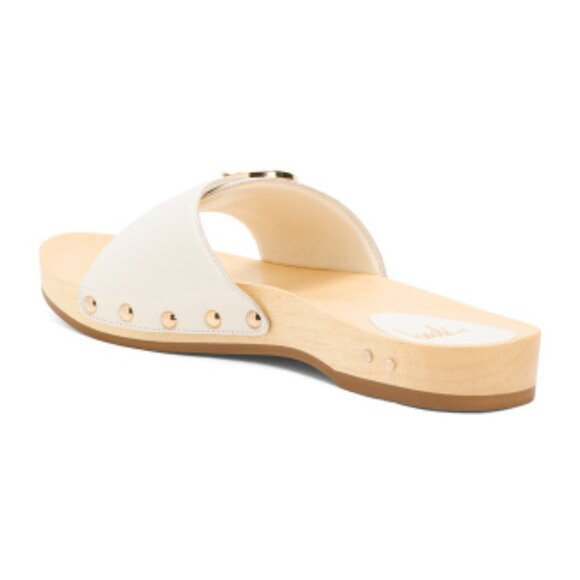 NEW BEEK Made In Brazil Leather Woodstar Buckle Sandals in Vanilla 255 8T4 - Picture 5 of 5